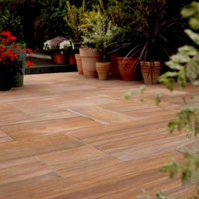 StoneFlair by Bradstone Smooth Natural Sandstone Paving Rainbow